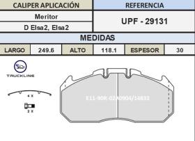 Urvi UPF29131 - PASTILLA FRENO TRUCKLINE 29131